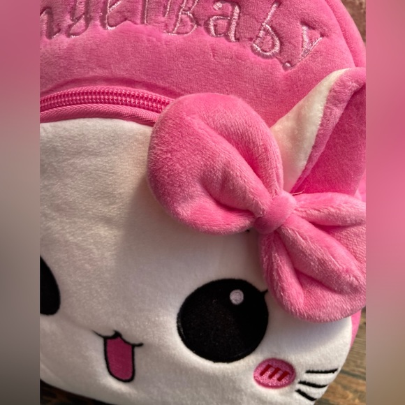 NWT PINK PLUSH GIRLS BACKPACK double zip kitty 10'x10'x3'inch. Excellent quality - Picture 15 of 17